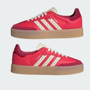 Adidas Samba Women's Sneakers - Valentine Heart Red and White